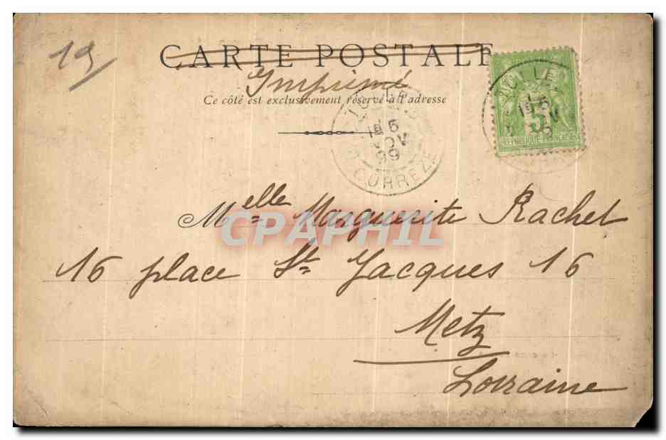 CPA Brives Caserne Brune Carte 1899 Militaria  — Rückseite