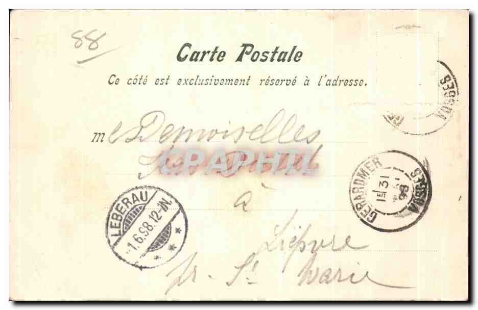 CPA Col de la Schlucht Le Pont de la Vologne Carte 1898 — Reverso