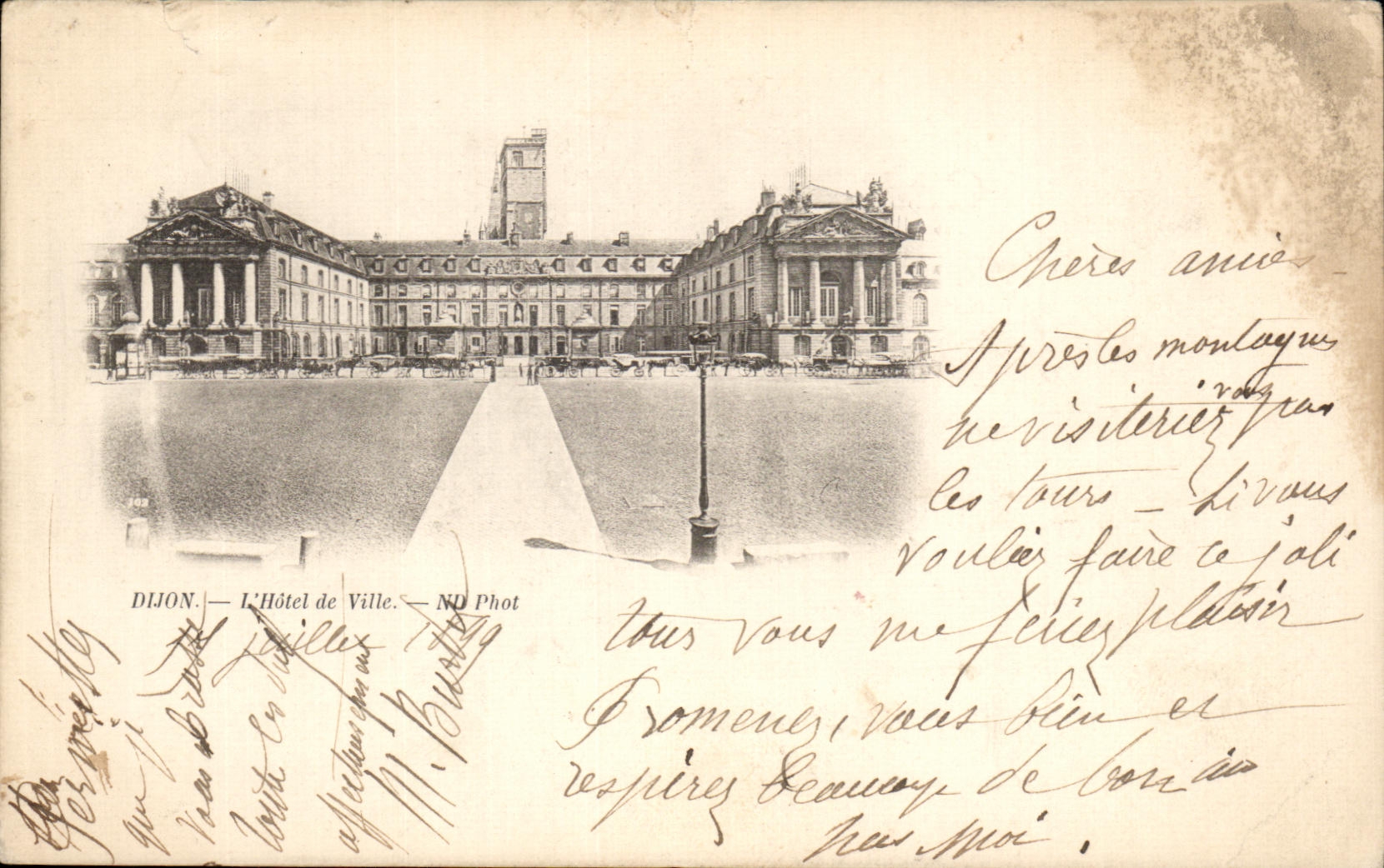 CPA Dijon L Hotel de Ville carte 1899