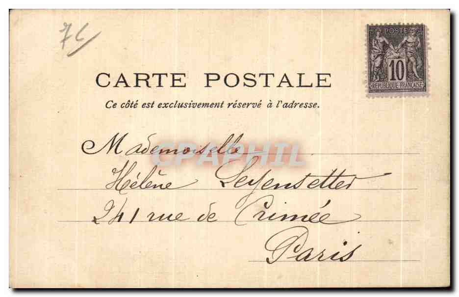 CPA Veulettes Les Villas carte 1899 — Rückseite