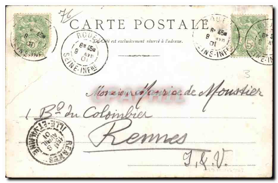 CPA Rouen Jeaune d Arc — Verso