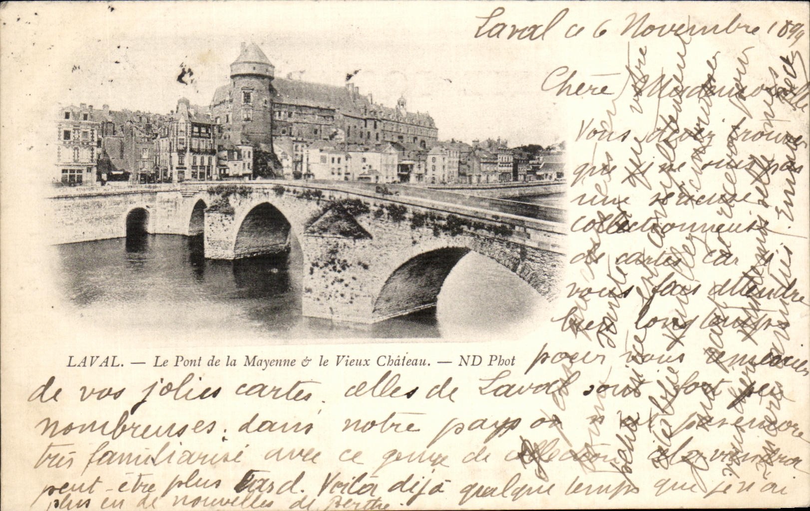 Antike Ansichtskarte Laval Die Alte Brücke Das Alte Schloss Karte 1899