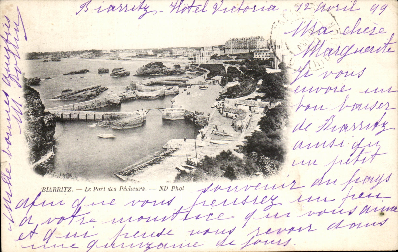CPA Biarritz Le Port des Pecheurs Carte 1899