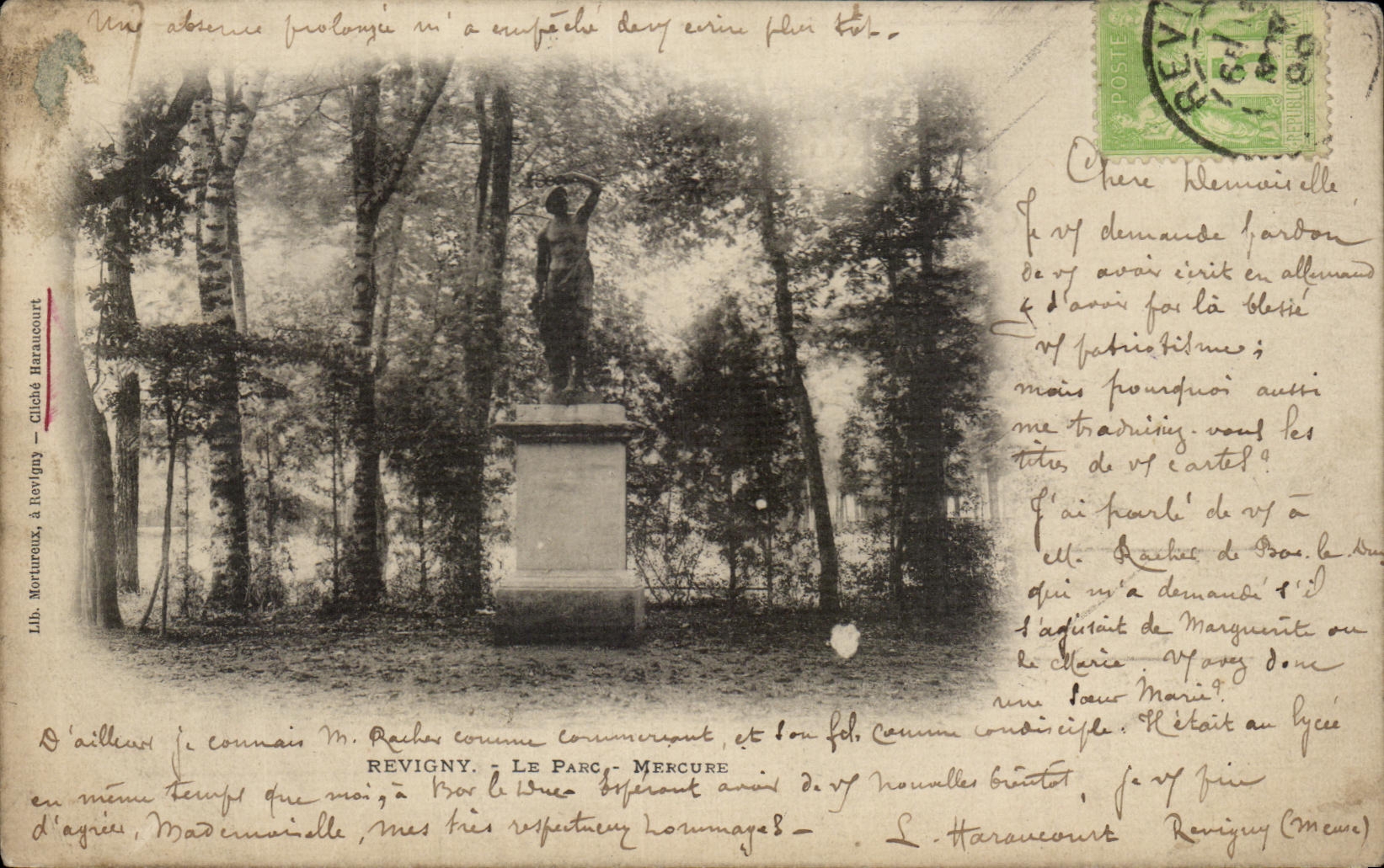 CPA Revigny Le Parc Mercure Carte 1899