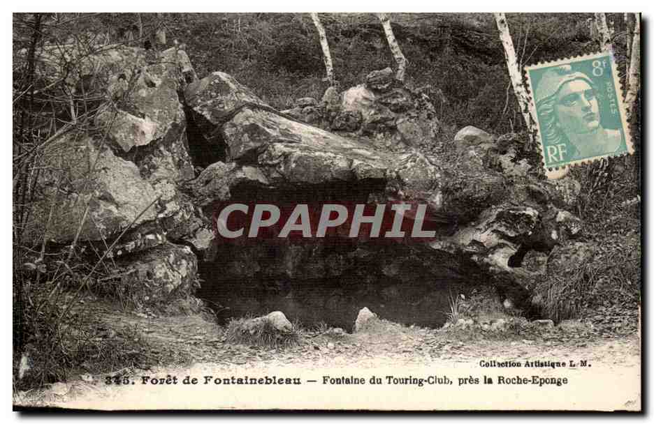Bosque de Fontainebleau — Fuente del Club Touring, cerca de la Roche-Eponge — Colección Artística L.M.