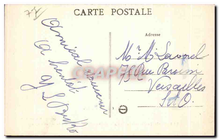 Bosque de Fontainebleau — Fuente del Club Touring, cerca de la Roche-Eponge — Colección Artística L.M. — Reverso