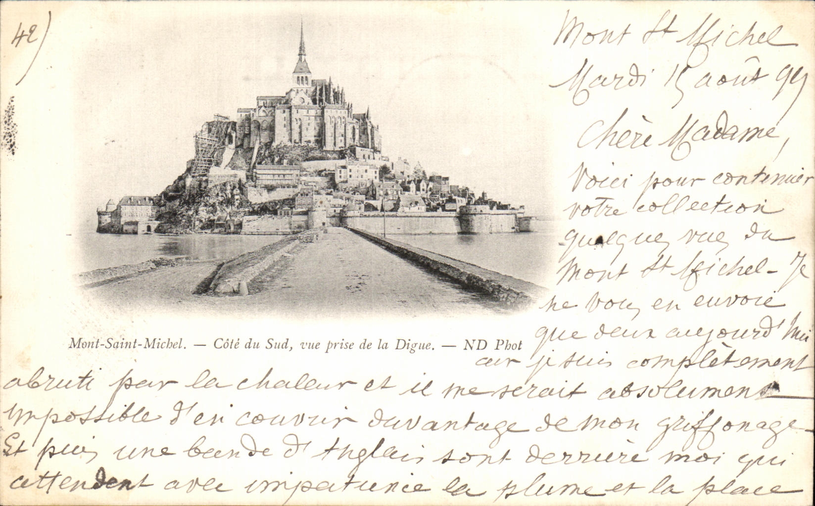 CPA Mont Saint Michel Cote du Sud Vue prise de la Digne Carte 1899