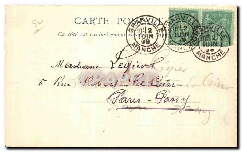 CPA Mont Saint Michel Cote Nord Est Carte 1899 — Rückseite