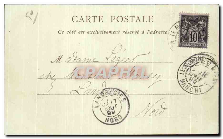 CPA Abbaye du Mont Saint Michel Vue a I Est prise des Remparts Carte 1899 — Verso