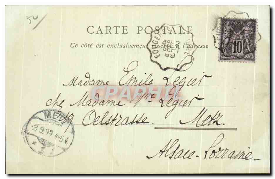 CPA Abbaye du Mont Saint Michel Les Galeries du Cloitre Carte 1899 — Verso
