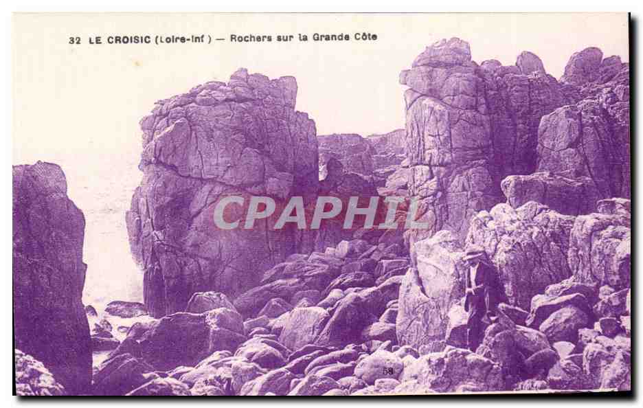 CPA Le Croisic Rocher sur la Grande Cote