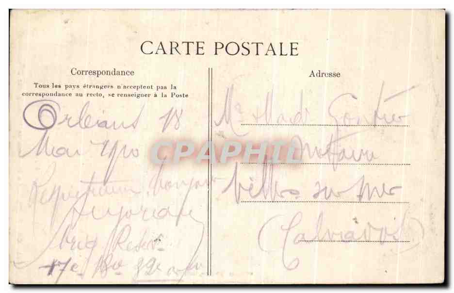 CPA Orleans Le tombeau de Monseigneur Dupanloup — Verso