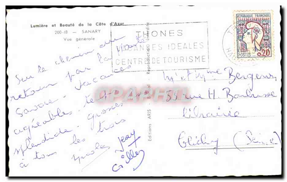 CPA Lumiere et Beaute de la Cote d Azur Sanary Vue generale — Verso