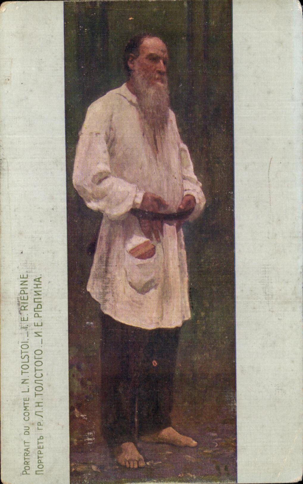 CPA Portait Du Comte L N Tolstoi F E Riepine