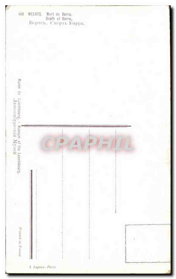 CPA Weerts Mort de Barra Death of Barra Militaria — Verso