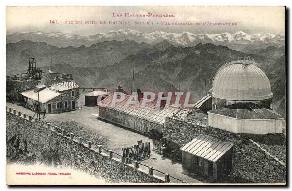 Pic du Midi de Bigorre (2837 m.) — Vue générale de l'observatoire — Phototype Labouche Frères, Toulouse