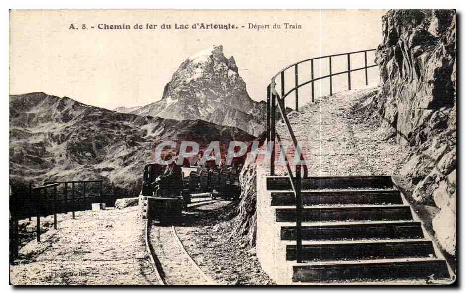 CPA Chemin de Fer du Lac d Artouste Depart du Train