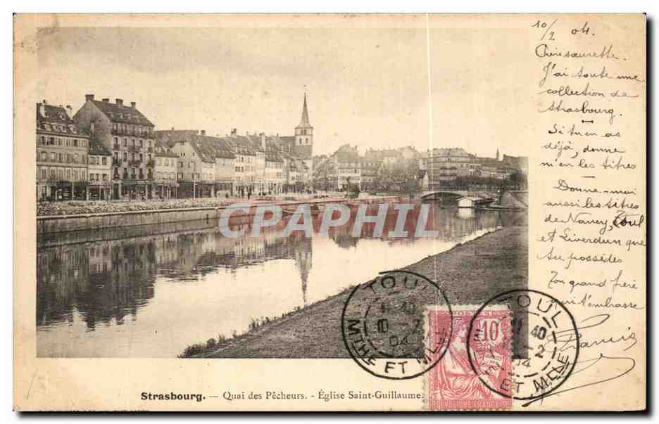 CPA Strasbourg Quai des Pecheurs Eglise Saint Guillaume