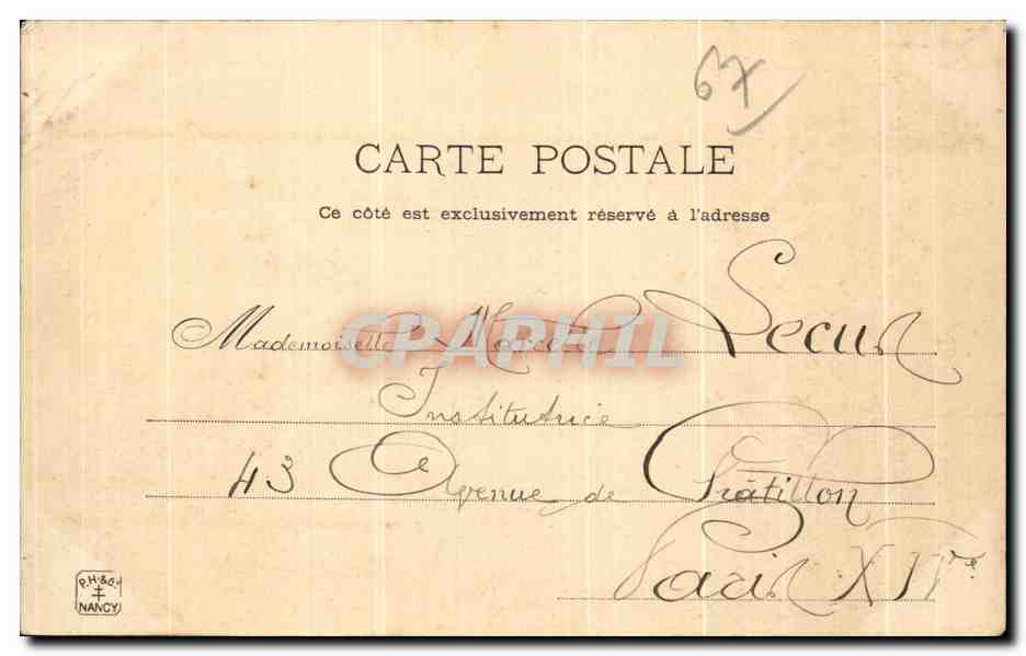 CPA Strasbourg Place Kleber Enfants — Rückseite