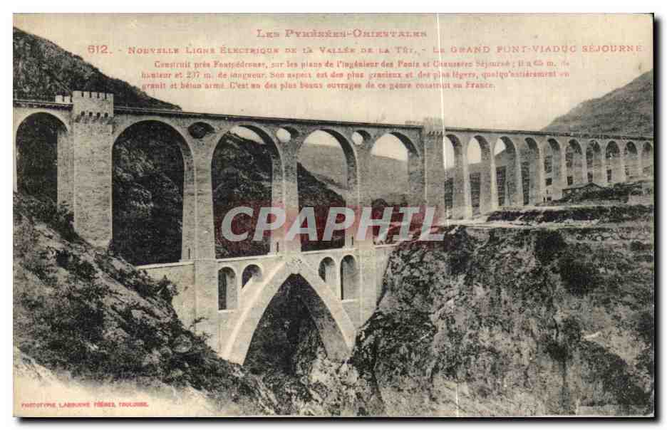 CPA Nouvelle Ligne Electrique de la Vallee de la Tet Le grand pont viaduc 