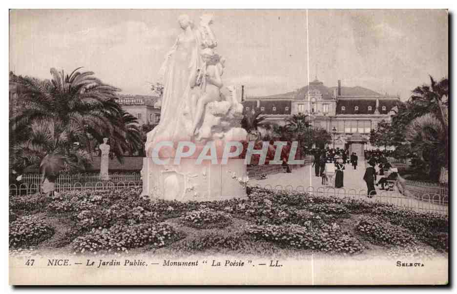 CPA Nice Le Jardin Public Monument La Poesie