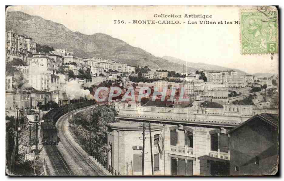 Monte-Carlo — Les Villas et les Hôtels — Collection Artistique 756 — Éditeur Cilettà, Nice