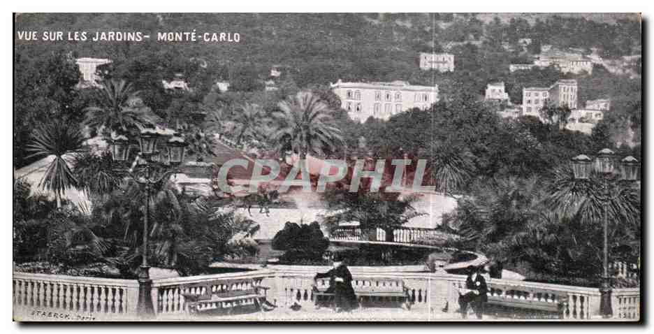 CPA Vue Sur Les Jardins Monte Carlo Monaco