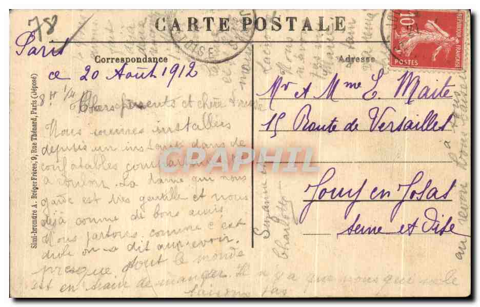 CPA Jouy en Josas Paturages au bord de la Bievre Vaches  — Back