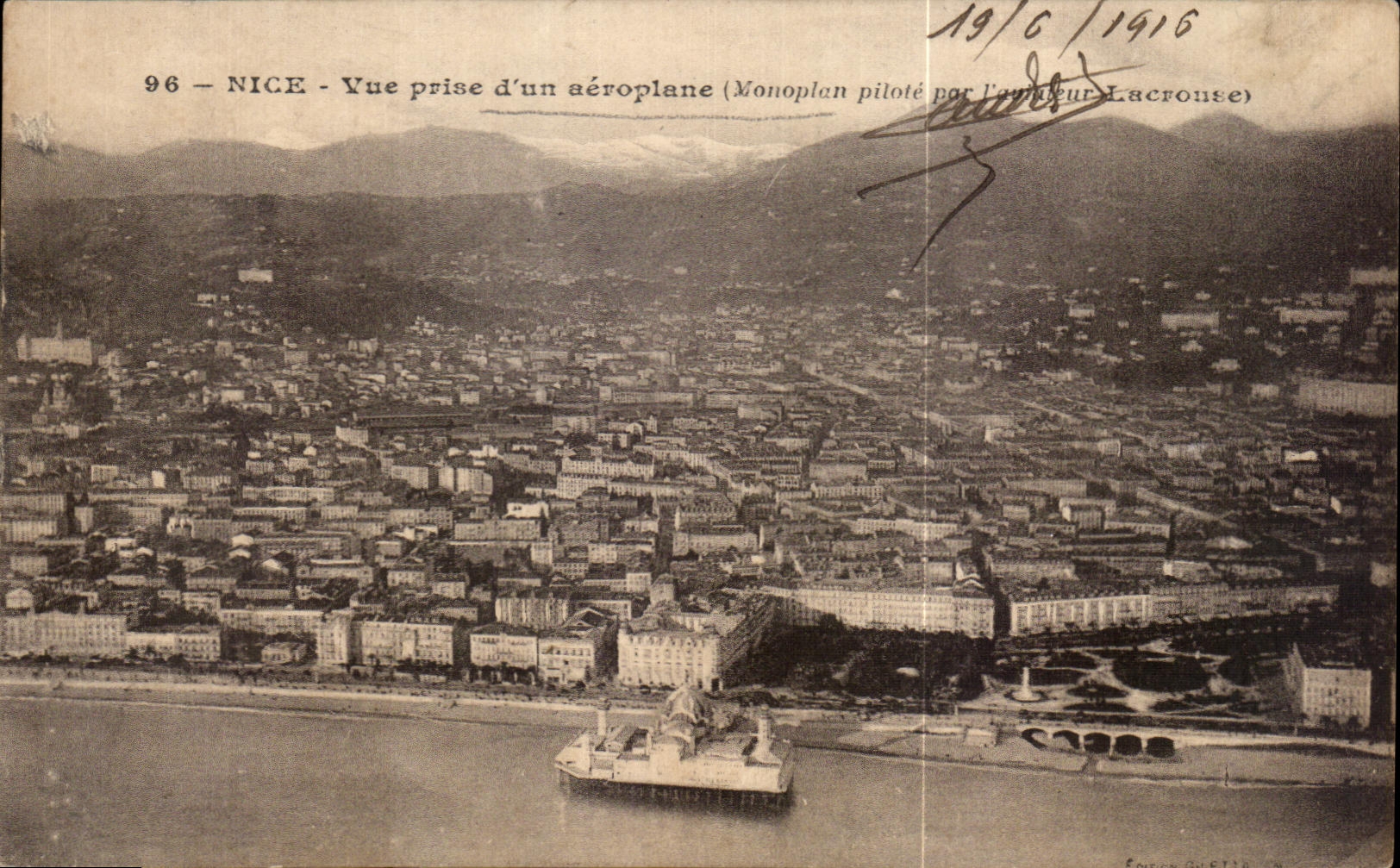 CPA Nice Vue Prise d un aeroplane