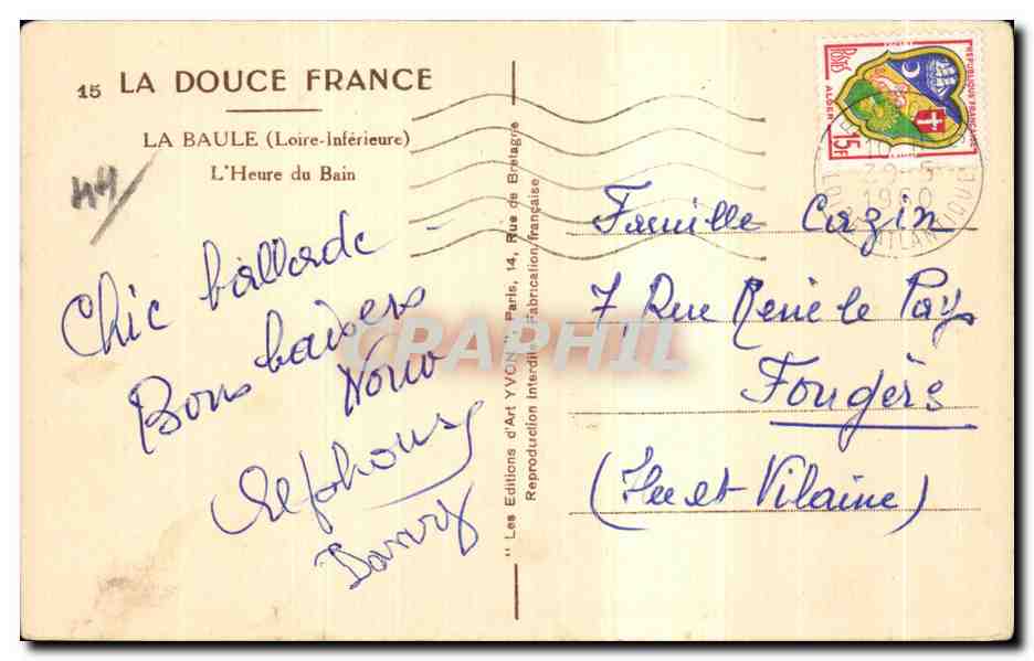 CPA La Baule L Heure du Bain — Verso