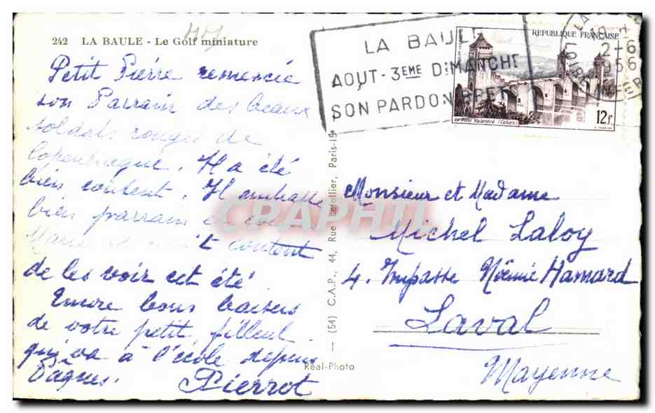 Vintage Postcard La Baule The Miniature Golf — Back