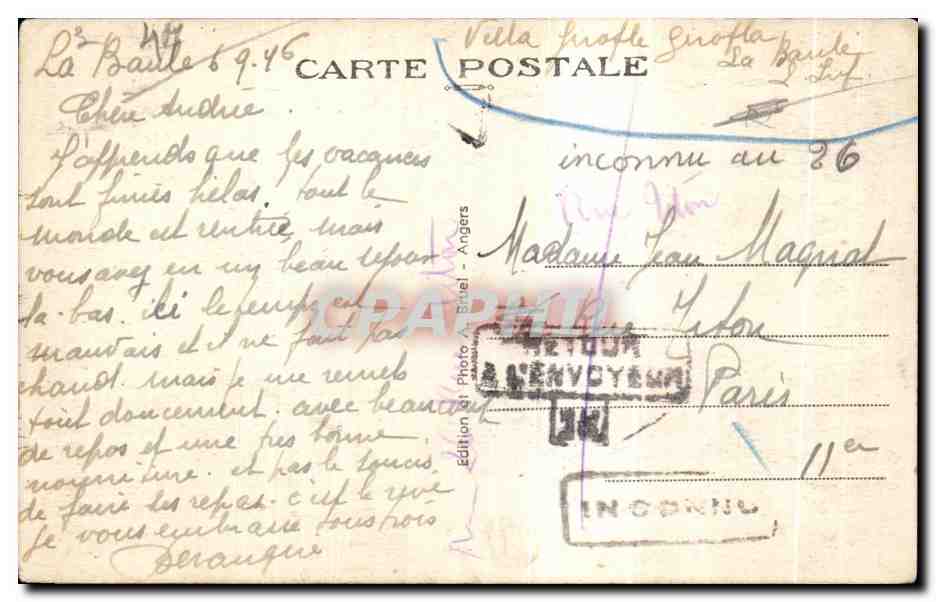 CPA La Baule sur Mer L Entree du Casino — Rückseite