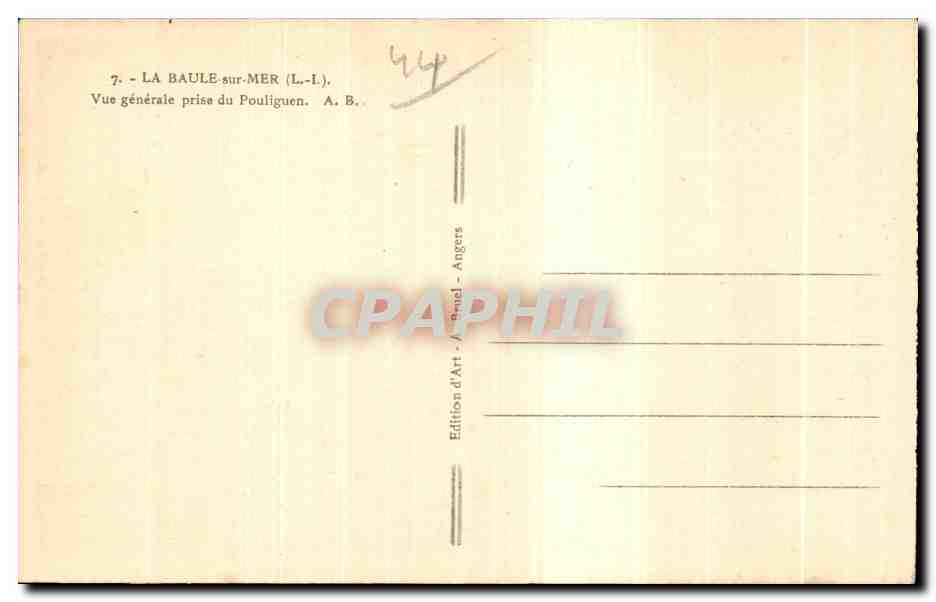 CPA La Baule sur Mer Vue generale prise du Pouliguen — Verso