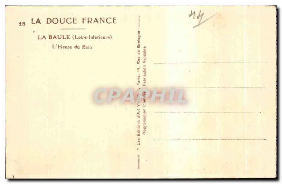 CPA La Baule L Heure du Bain — Verso