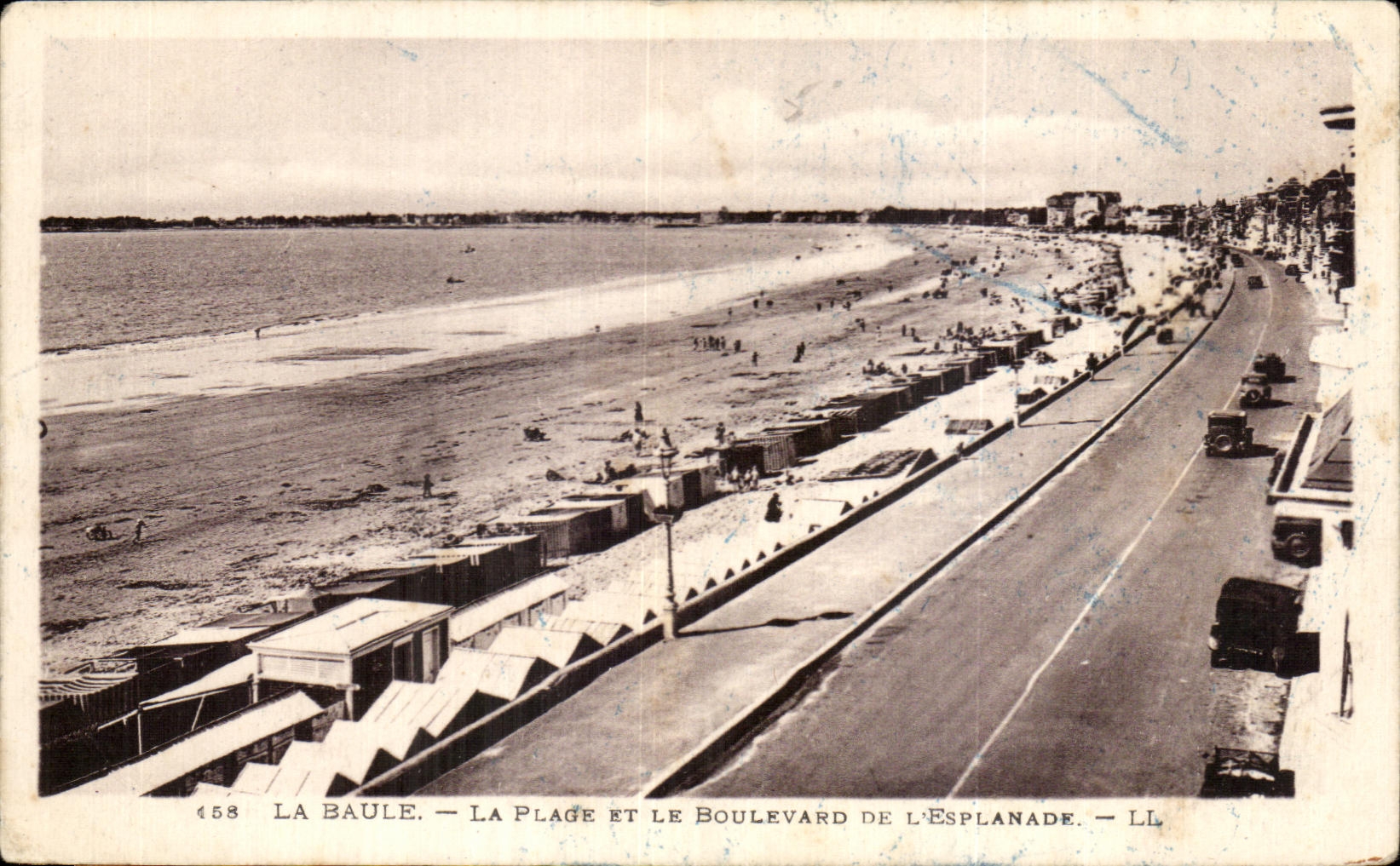 Antike Ansichtskarte La Baule Strand und der Boulevard De l'Esplanade