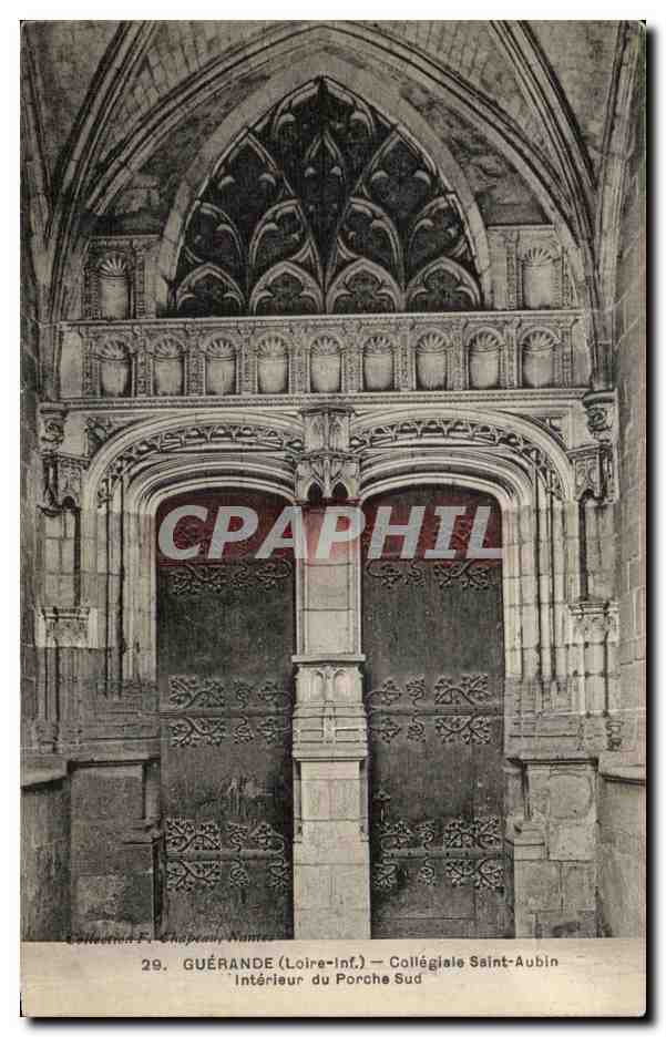 CPA Guerande Colleglale Saint Aubin Interieur du Porche Sud