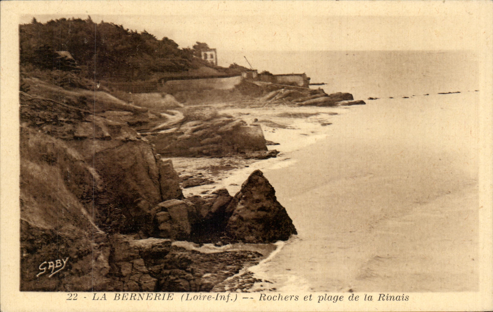 CPA La Bernerie Rochers et Plage de la Rinais