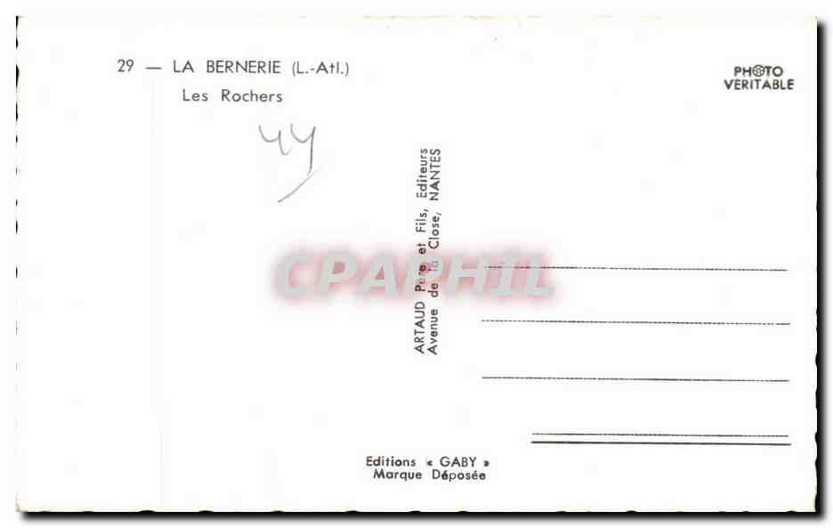 CPSM La Bernerie Les Rochers — Rückseite