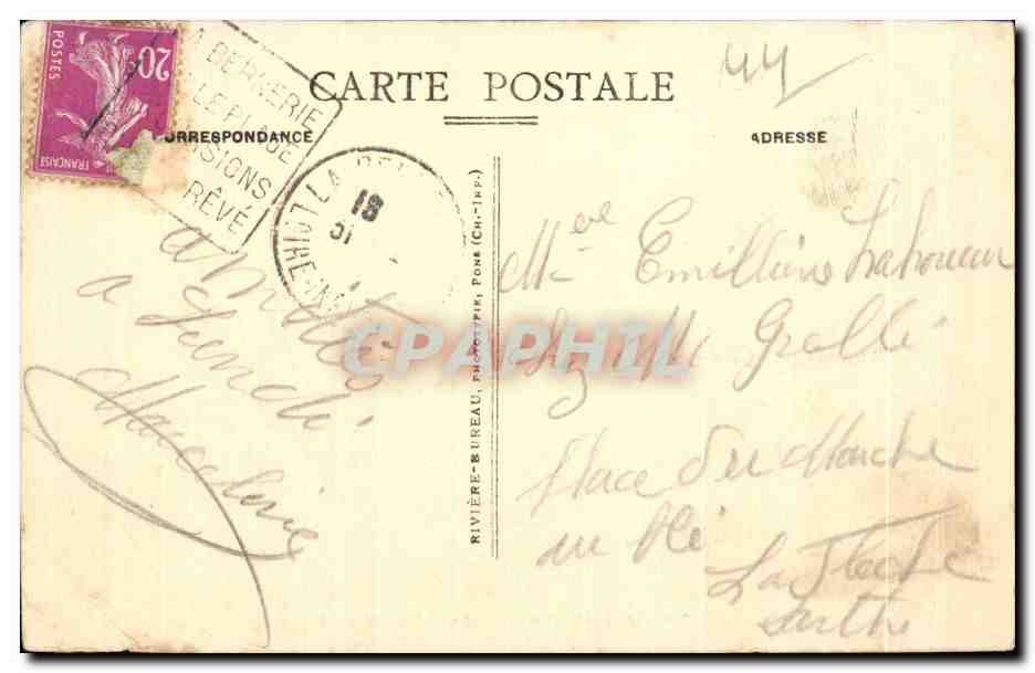 CPA La Bernerie Le Rocher du Roi — Rückseite