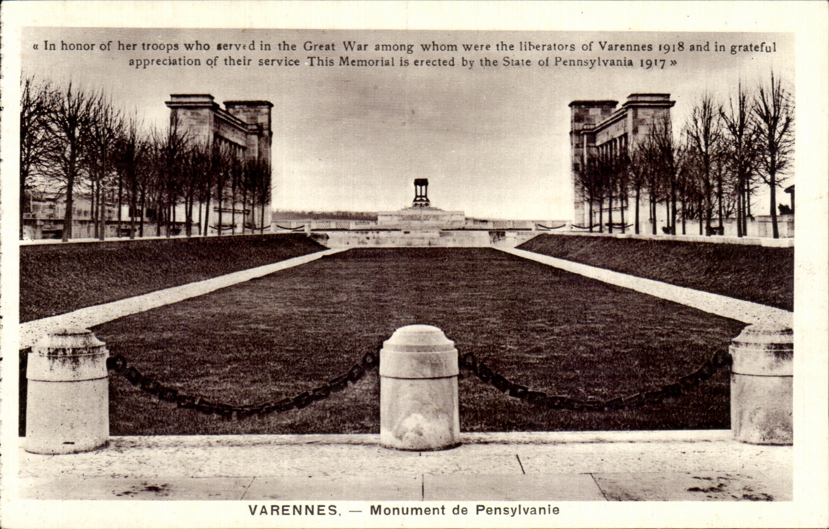 CPSM Varennes Monument de Pensylvanie Militaria