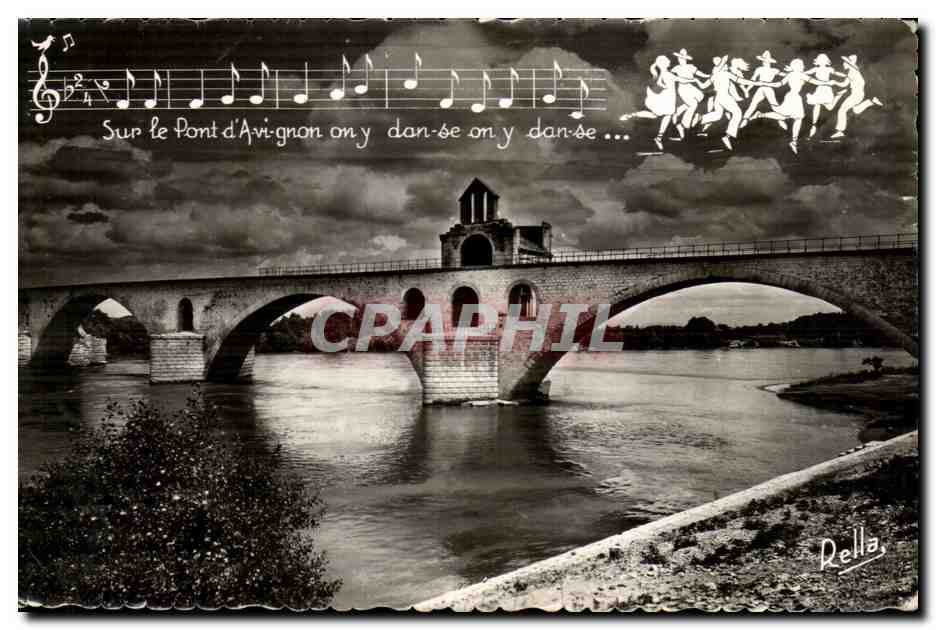 CPSM Le Comtat Venaissin Avignon Le Pont St Benezet et sa Chanson legendaire