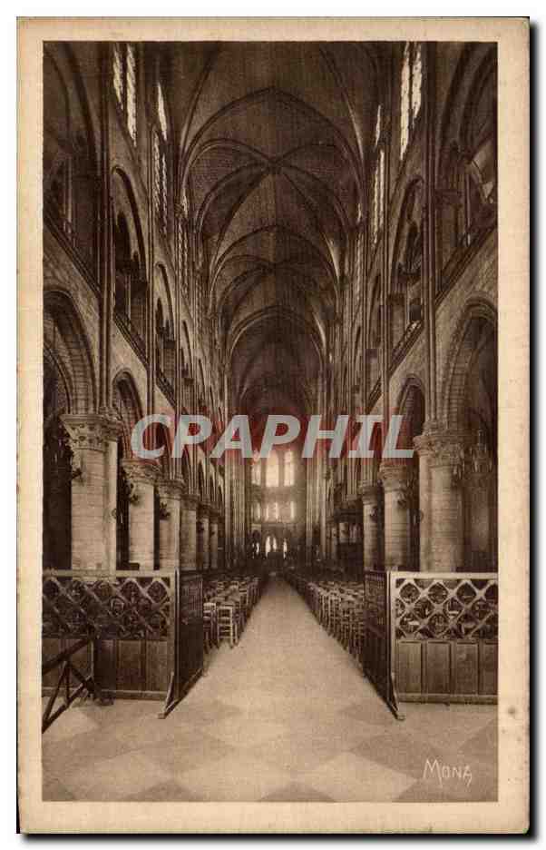 CPA Les Petits Tableaux De Paris Notre Dame La nef centrale Norte Dame The interiro Norte Dame Das Mittellschiff