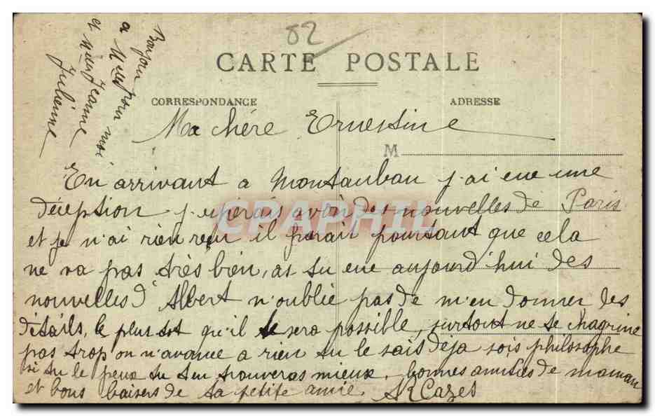 Montauban (T.-et-G.) — Arceaux — Éditeur : Bizar F. Montaut et F. Castel — Rückseite