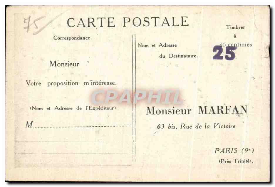 CPA Paris La Gare Saint Lazare Cote de la Cour du Havre et la Rue d Amsterdam — Verso