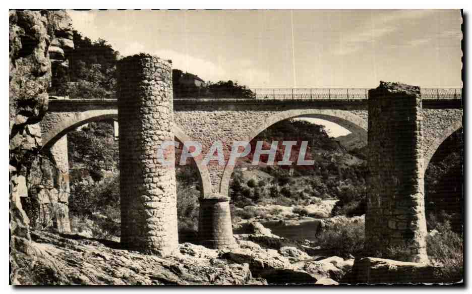 CPA La Chambon p Villefort Le Pont de Pied de Borne