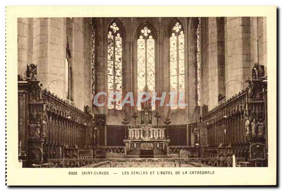 Saint-Claupe — Les stalles et l'autel de la cathédrale — Édition Chossegros, Imp. Braun