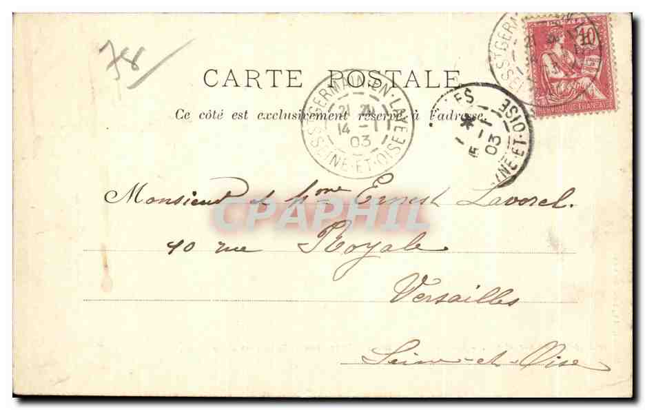 CPA Saint Germain en Laye Les Loges Maison d Education de la Legion d Honneur — Verso