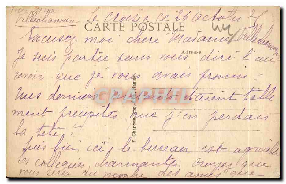 CPA Le Croisic Le Monument a Herve Rlelle et L Hopital Marin de Peir Bron — Rückseite