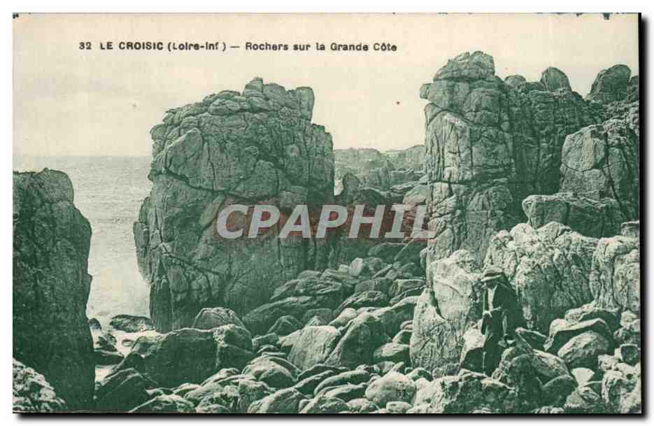 CPA Le Croisic Rochers sur la Grande Cote