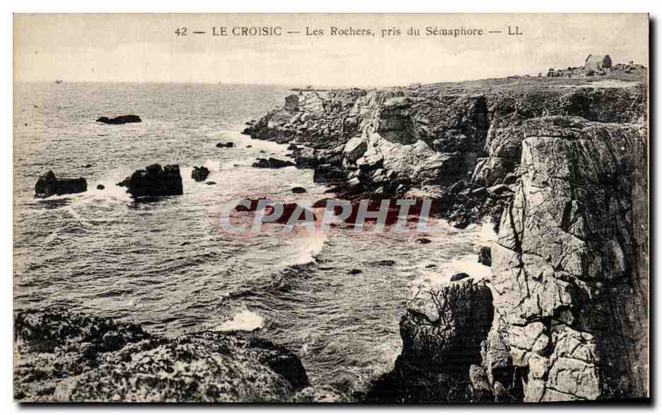 CPA Le Croisic Les Rochers pris du Semaphore